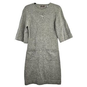 Cullen Cashmere Dress Midi Gray Pockets‎ Women's Size Small